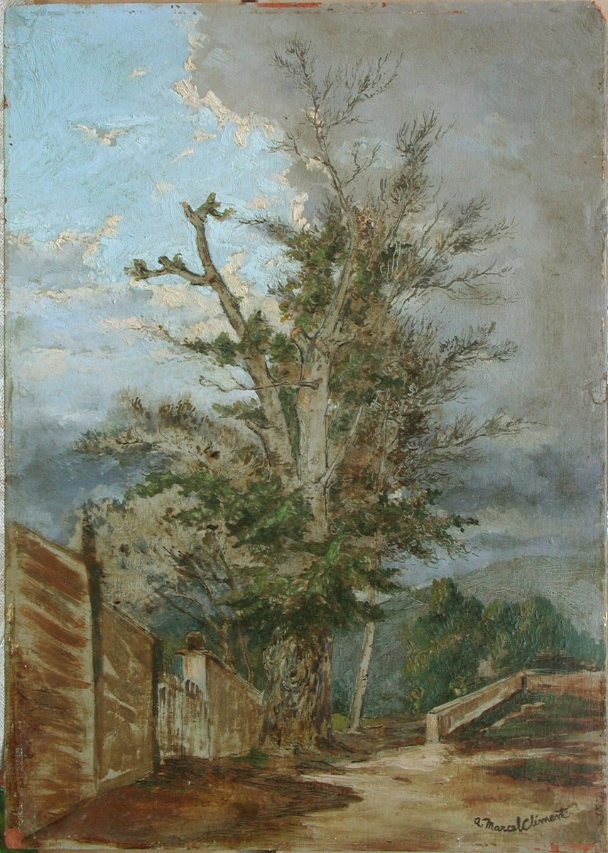 Amédée Julien Marcel Clement  "the Big Tree" Oil On Canvas 32x23